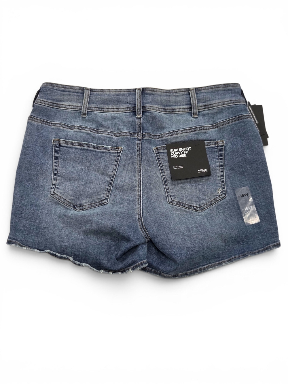 NWT Silver Jeans Co Suki Curvy Mid Rise Denim Shorts Indigo Blue Size 16W - Picture 2 of 14